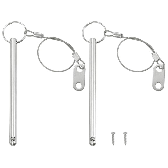 Uxcell Quick Release Pin, Carbon Steel Bimini Top Pin with Wire for Audio Marine 8 x 120mm