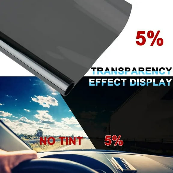 Teetheory 5% VLT Car Window Film, Scratch-Resistant Tint Film, 99% Ultraviolet Rejected, 20" × 10'‌ Uncut Rolling Shutter Window for Cars/Offices/Homes, Black