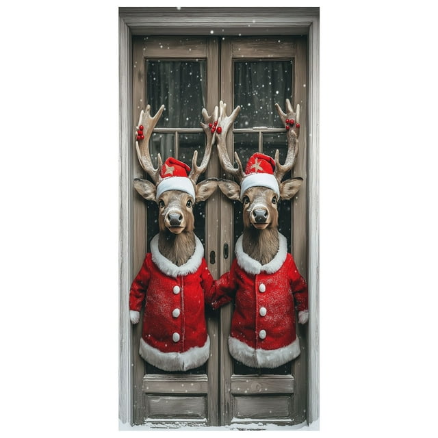 Cubierta decorativa para puerta con muñeco de nieve navideño Tapiz decorativo Cortina para puerta de fiesta navideña Tapiz Cubierta para puerta Decoración para fiesta navideña