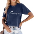 thumbnail image 2 of Icvfdpl Women'S Tropical Coconut Tree Graphic T Shirt Casual Round Neck Heart Shaped Beach Holiday Print Tee Trendy Female Outwear, 2 of 7