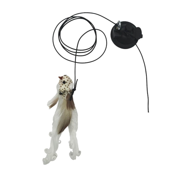 Juguete divertido de plumas de gato, juguete interactivo para gatos, varita de juguete, ventosa fuerte, barra de teaser para gatos, para ejercicio de , D D Sunnimix Juguetes de palo de gato