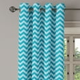 thumbnail image 2 of Ambesonne Chevron Grommet Curtain, Sea Colored Zigzags, 50" x 120", Teal Pale Blue, 2 of 6