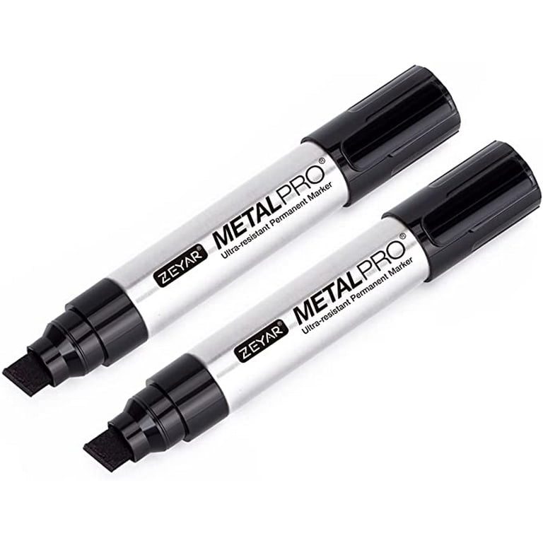 ZEYAR Permanent Markers, JUMBO Size, Set of 2, Premium Waterproof & Smear  Proof Markers, Quick Drying- Great on Plastic,Wood,Stone,Metal and Glass  for