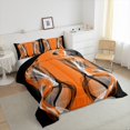 thumbnail image 3 of Feelyou Orange Black Abstract Bedding Comforter Set, Boho Abstract Stripes Twin Comforter Sets, Contemporary Lines Reversible Bedding Set, Ultra Soft Bedroom Decor, 2 Pieces, 3 of 8