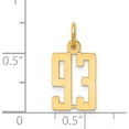 thumbnail image 5 of 14K Yellow Gold Small Elongated Number 93 Charm Made In United States les93, 5 of 6