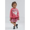 thumbnail image 2 of Harry Potter Hedwig Owl Little Girls Fleece Sweatshirt and Pleated Skirt Plaid Pink / Maroon 5, 2 of 5