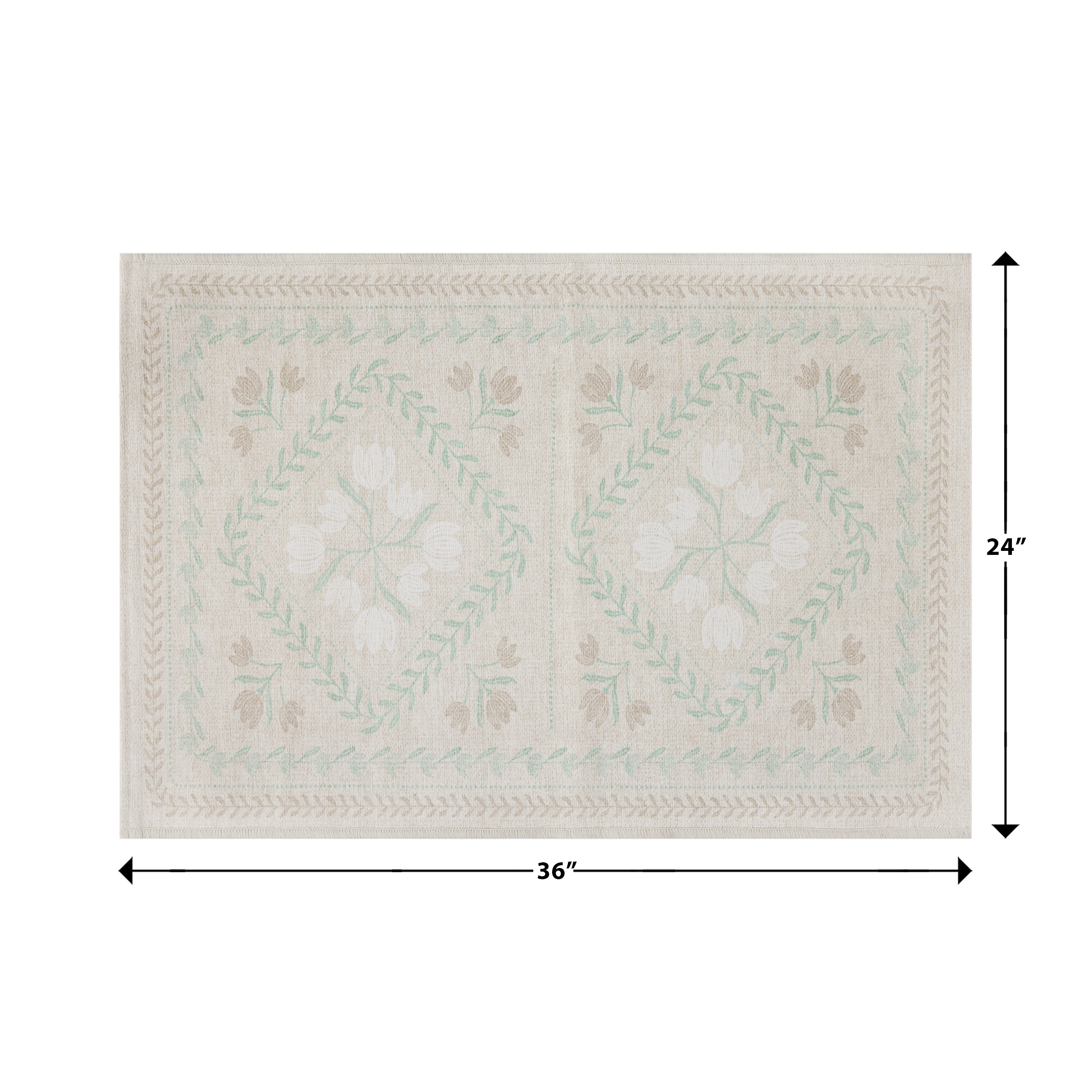 Better Homes & Gardens Soliel Floral Neutral 24 in x 36 in Accent Rug