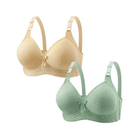 HCURIBAD Clearance! Bras for Women No Underwire Adjustable Bras Full Coverage Support Bralette Plus Size Everyday Bra Pack Of 2 Wireless Bras  Push up Bra  Backless Bra  Bras for Women White M