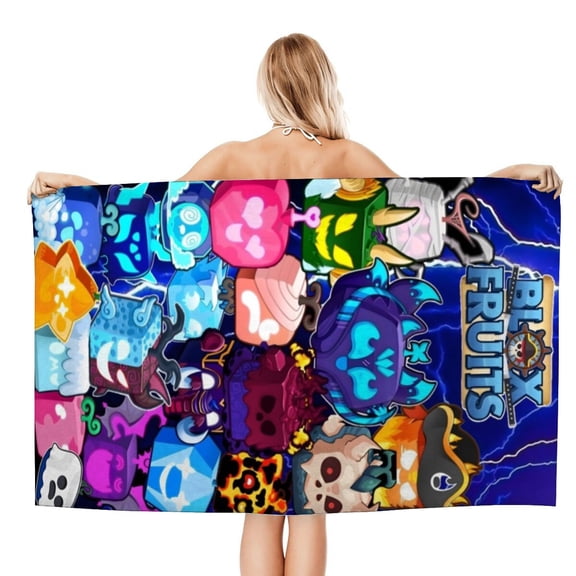 Beach Towel Bath Towels for Blox Fruits Kids Boys Girs Gifts Soft & Absorbent for Bathroom Travel Camping Vacation 20×40 inch