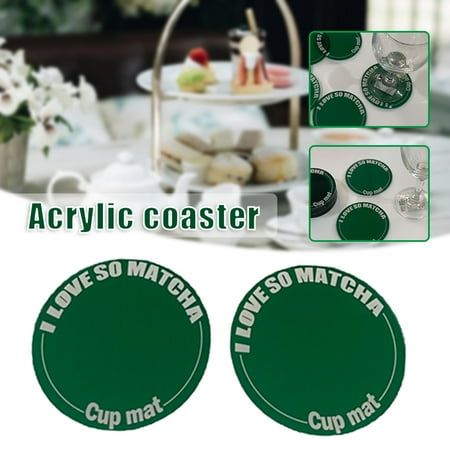 

2PCS Translucent Round Coasters Acrylic Cup Mat Heat Insulation Coffee Drinking Cup Pad Kitchen Bar Cafe Accessories