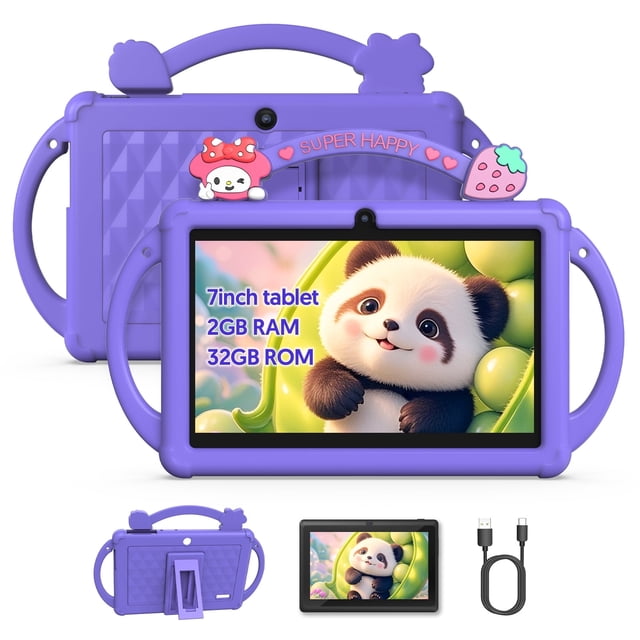 Tableta para Niños, Tableta Android 13 de 7 Pulgadas, CPU de Cuatro Núcleos, 4GB(2G+2G)RAM+32GB ROM, 1024 x 600 IPS, WiFi, Bluetooth(azul)