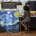 thumbnail image 5 of 4 ft. Short Double Sided Works of Van Gogh Canvas Folding Screen - Starry Night/Sunflowers, 5 of 7