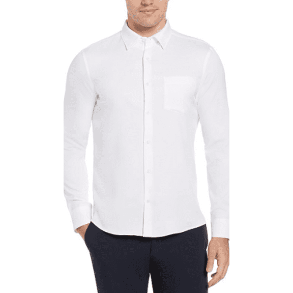 Perry Ellis Men's Long Sleeve Dress Shirt, Medium