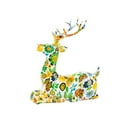 thumbnail image 2 of Reindeer Christmas Decor, Resin Christmas Reindeer Figurine, Gold/Multicolor Decorative Reindeer Statue for Home Tabletop Holiday Display 7.6"x6.8"x3.7", 2 of 4