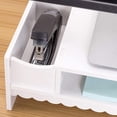 thumbnail image 4 of Monitor Stand with Drawer Laptop PC Monitor Riser Rack Holder Desk Organizer Tabletop Storage Cabinet Wooden Pink, 4 of 5