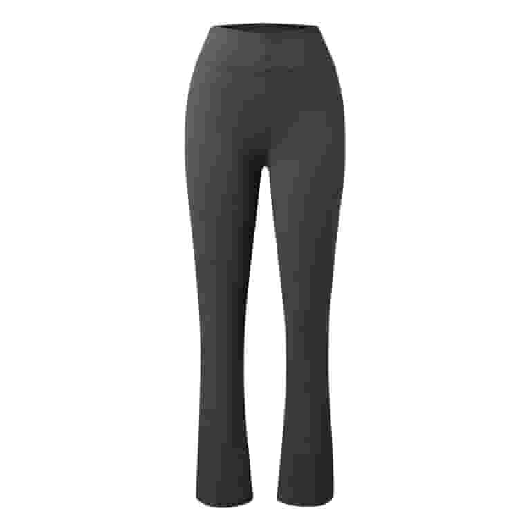 Flare Leggings For Women Tummy Control V Back Scrunch Butt Bell Bottom Ruched Crossover Flare Leggings High Waisted Wide Leg Bootcut Yoga Pants Wine