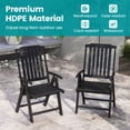 thumbnail image 4 of Gymax 2PCS Foldable Patio Chair w/Armrest Curved Back Slatted Seat for Backyard Deck Black, 4 of 8