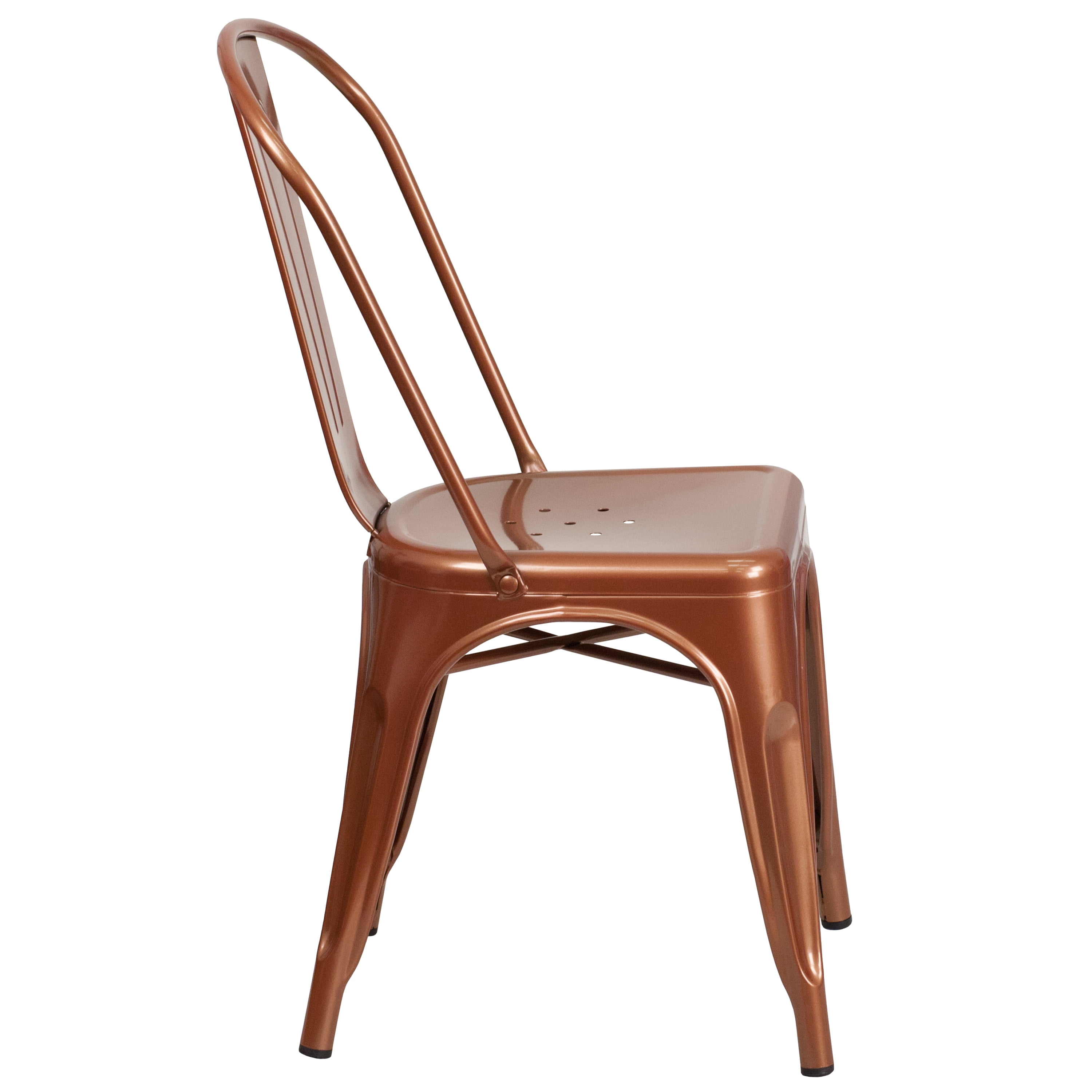 Flash Furniture Copper Metal Indoor-Outdoor Stackable Chair 