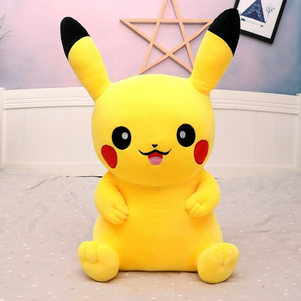 40-60cm Pokemon Pikachu juguetes de peluche dibujos animados Anime elfo muñeco de peluche suave relleno Kawaii pajarita almohada de Pikachu regalo de cumpleaños para niños