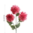 thumbnail image 3 of Gallickan 1pc 3-Head Artificial Dahlia Flower, 25.19in Faux Silk Large Bloom Stem, Realistic Peony for Home Table Wedding Decor, Red, Style I, 3 of 6