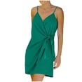thumbnail image 1 of Vestido liso sin mangas con cuello en V y cuello en V de playa informal de verano para mujer Fridja  hjkh5104, 1 of 9