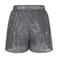 thumbnail image 4 of Plus size Womens Shorts Clearance, Xunlbb Women's New Solid Color Fashionable Elegant Elastic Waist Sequin Shorts, 4 of 6