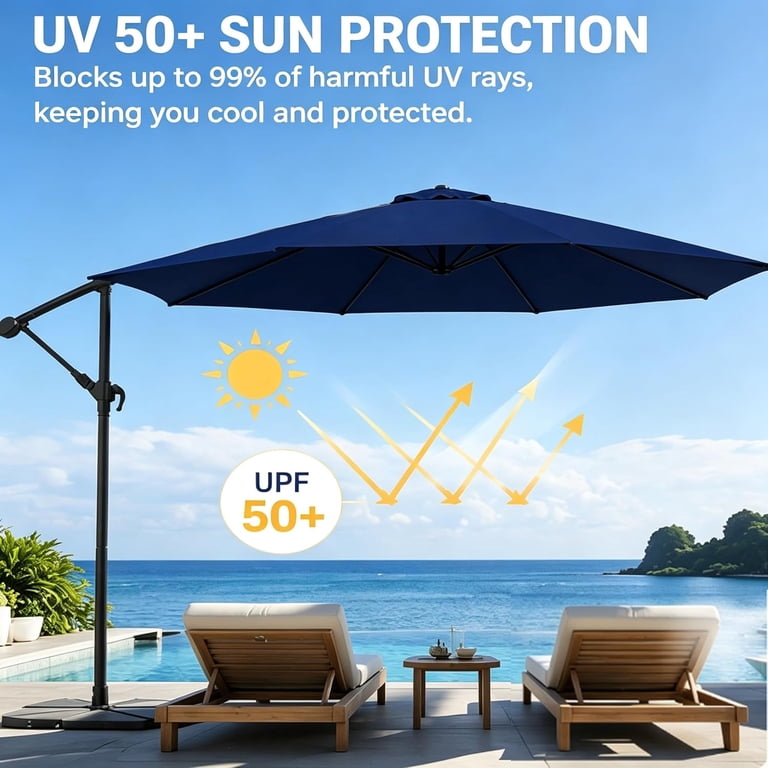 11 ft patio umbrella replacement cover canopy. 8 ribs cantilever canopy umbrella replacement canopy UV Resistant Waterproof Top Only (Beige) : Patio, Lawn & Garden repellent 300D polyester fabric Formosa Covers Cantilever Umbrella Replacement