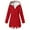 Red, variant on Solid Plus Size Thick Warm Women Hooded Raincoat Windproof Winter Outdoor Jacket
