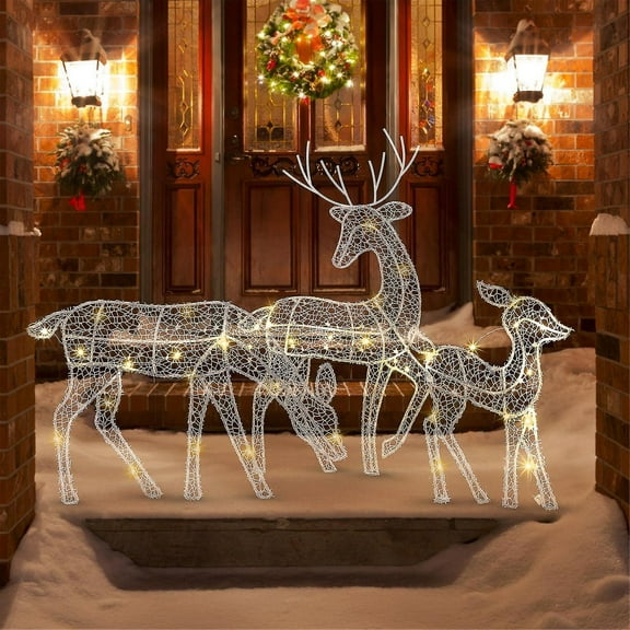 10% Offneo-led Lighted Christmas Reindeer Family Set Outdoor Decorations Weather Proof Hot