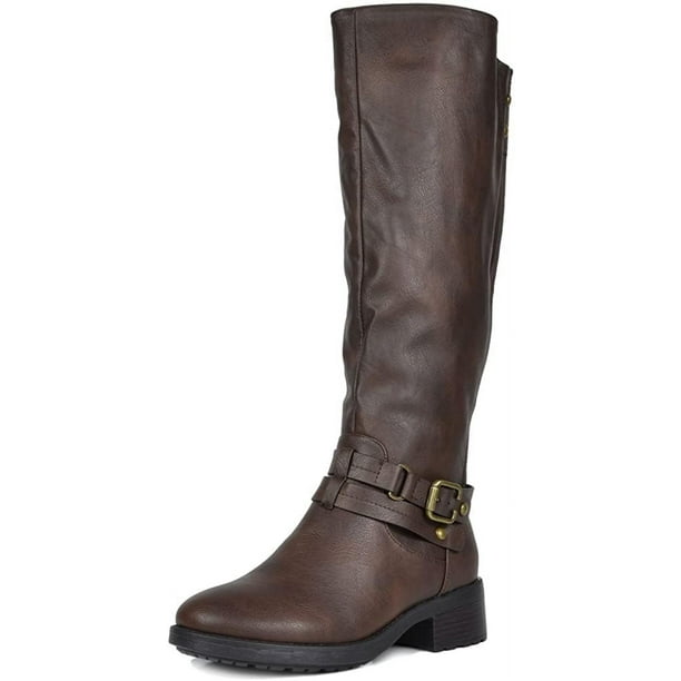 Botas de Montar con Hebilla hasta la Rodilla para Mujer DREAM PAIRS Marrón Talla 10