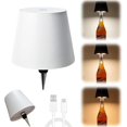 thumbnail image 1 of SHILIU-Wireless Bottle Lamp, 2024 New LED Wine Bottle Lamp, 3 Color Wireless Bottle Table Lamp,Cute Embed Touch Control Portable Rechargeable Desk Lamp for Living/Bedroom/Bar (White, 1 Pcs), 1 of 4
