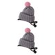 thumbnail image 3 of Jumpingount Gorro de Navidad horquilla para niños niñas Navidad tejer hilo de lana pinzas para el cabello pasador para la cabeza estilo coreano gris 2piezas Jumpingount CBP077660, 3 of 5