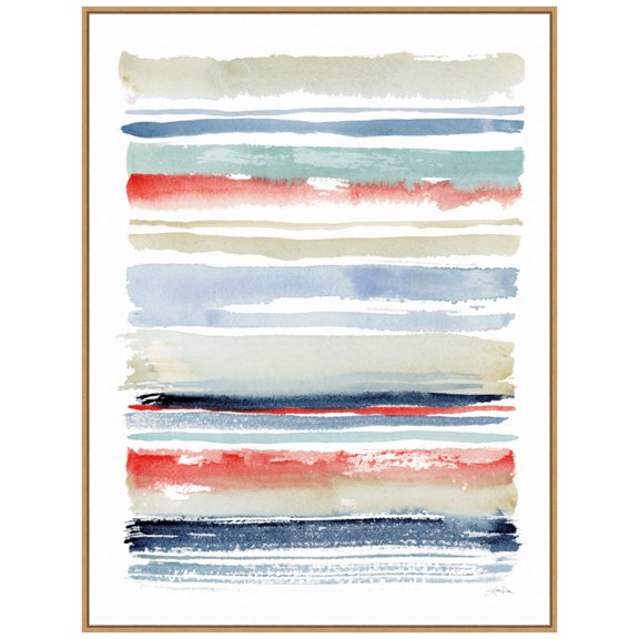 Amanti Art Nautical Stripes Framed Canvas Wall Art Print