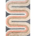 thumbnail image 1 of Momeni RETRORET-2PAS3656 Novogratz Retro Collection Retro Wave Shag Area Rug, 3 ft. 6 in. x 5 ft. 6 in. - Pastel, 1 of 1