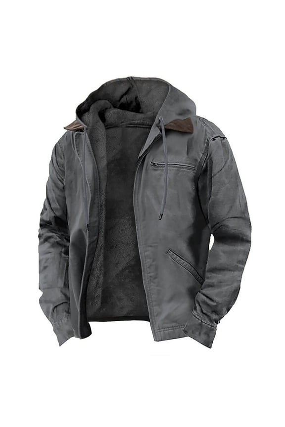 Mens Winter Jacket Thick Warm Fleece Lined Hooded Jackets Casual Outwear Fall Coats Big And Tall Jackets Heavyweight Plus Size Winter Coat