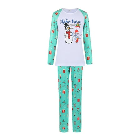 

Spring hue Christmas Parent-child Pajamas Cartoon Pullover Pants Jumpsuit