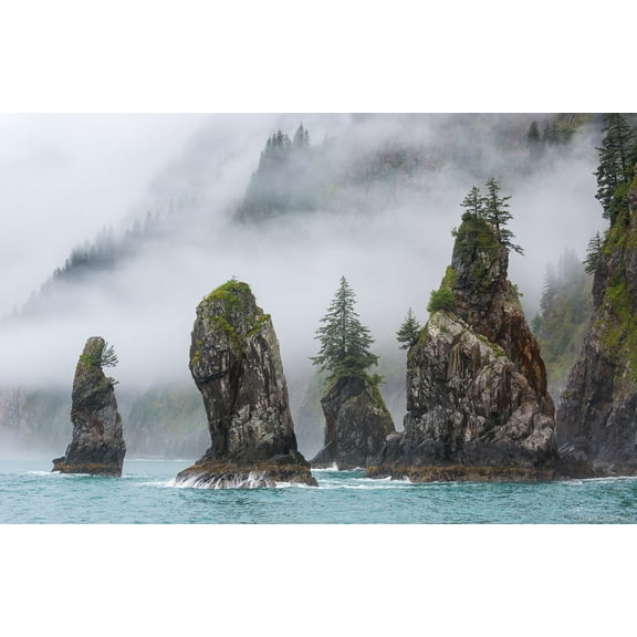 Kenai Fjords Wall Alaska Landscape Scenic Painting Gallery Wrapped Canvas Art Kenai Fjords Picture Ready to Hang