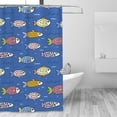 thumbnail image 3 of Blue Sea Fish Pattern Shower Curtain, Ocean Aquarium Animals Waterproof Bath Curtains for Bathroom Decorations, 72 x 72 inches, 3 of 7