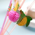 thumbnail image 2 of Efavormart 50 Pack | Multi-Colored Tropical Fruit Luau Pool Party Drinking Straws, 2 of 11