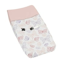 Sweet Jojo Designs Butterfly Pink Purple White Changing Pad Cover