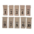 thumbnail image 1 of 10pcs Jute Wine Bags, 14 X 6 1/4 Inches Hessian Numbered Wine Bottle Gift Bags With Drawstring For, 1 of 5