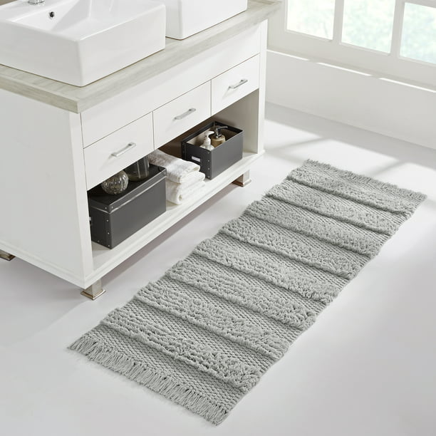 Vcny Home Savannah Fringe Stripe Cotton, What Type Of Rug For Bathroom
