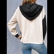 thumbnail image 4 of Sudadera con Capucha para Mujer, Cuello Abotonado, Cordón Ajustable, Sudadera Informal de Larga, Camisetas. Negro L, 4 of 7