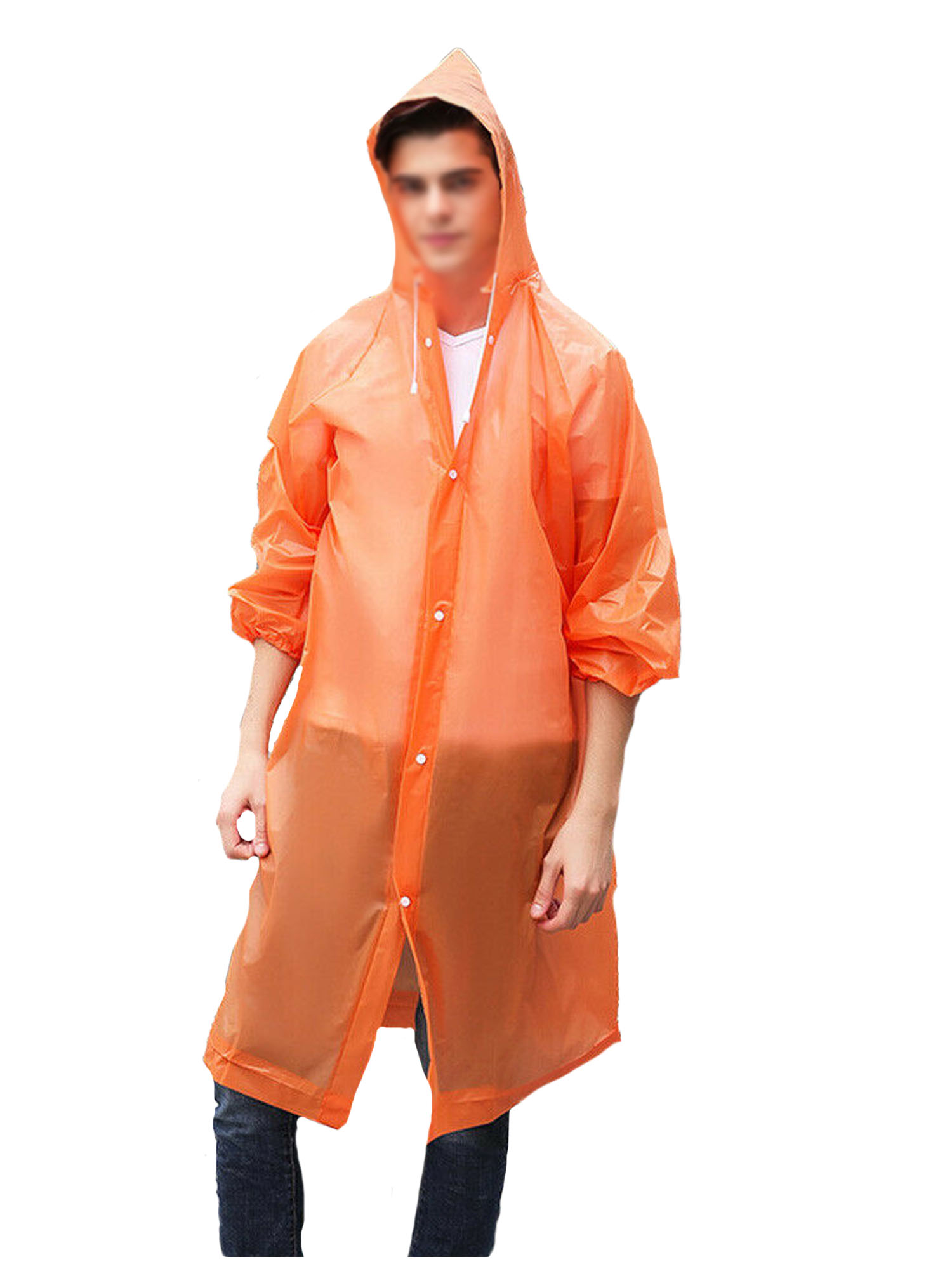 Nituyy Waterproof Jacket Clear EVA Raincoat Rain Coat Hooded Poncho Rainwear Unisex - image 2 of 2