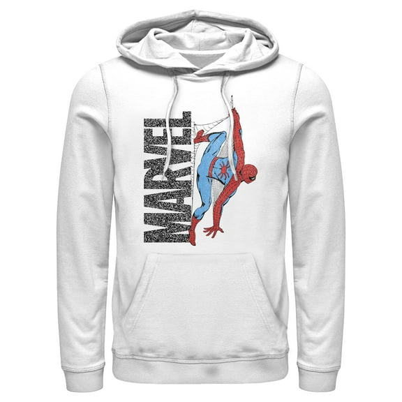 Men's Marvel Spider-Man Fuzzy Logo Web Pull Over Hoodie
