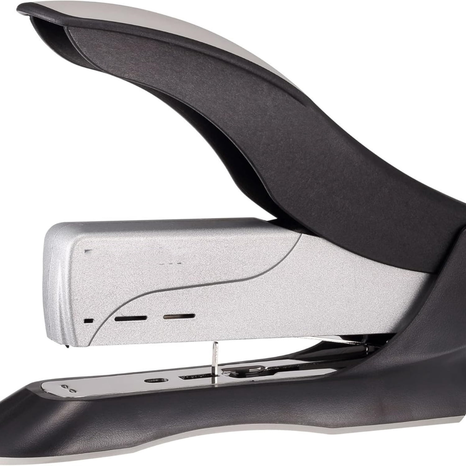 Heavy Duty Stapler - Two Fingers, No Effort, Spring Powered Stapler - 100 Sheets, Gray