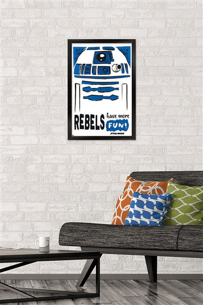 Star Wars: Saga - R2-D2 Fun Wall Poster, 14.725" x 22.375", Framed