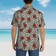 thumbnail image 3 of Lsque Leopard Print Rose pattern Hawaiian Shirt for Men, Unisex Summer Beach Casual Short Sleeve Button Down Shirts-X-Large, 3 of 9