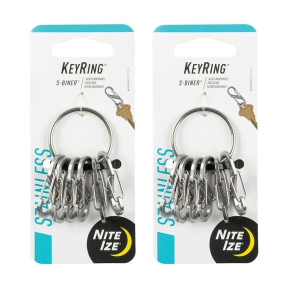 Nite Ize KeyRing Steel S-Biner - 2 Count (2 Pack)