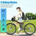thumbnail image 4 of Elifine 26" Folding Electric Bike for Adults, 22Mph, 500W Electric Mountain Bike, 21 Speed, Full Suspension, 48V Foldable Ebike 7.8Ah Lithium-Ion Battery Electric Mountain Bicycle, UL2849, 4 of 10